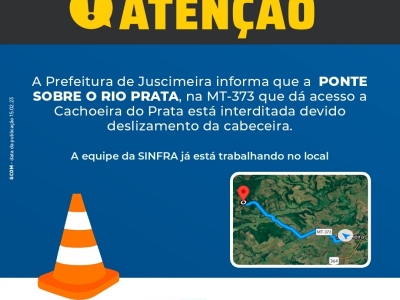 ATENÇÃO – MANUTENÇÃO NA PONTE RIO PRATA